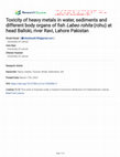 Research paper thumbnail of Toxicity of heavy metals in water, sediments and different body organs of fish Labeo rohita (rohu) at head Balloki, river Ravi, Lahore Pakistan