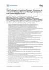 Research paper thumbnail of The Challenges of Applying Planetary Boundaries as a Basis for Strategic Decision-Making in Companies with Global Supply Chains