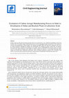 Research paper thumbnail of Evaluation of Carbon Aerogel Manufacturing Process in Order to Desalination of Saline and Brackish Water in Laboratory Scale