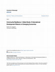 Research paper thumbnail of Community resilience: A meta-study of international development rhetoric in emerging economies