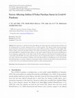 Research paper thumbnail of Factors Affecting Airlines E-Ticket Purchase Intent in Covid-19 Pandemic