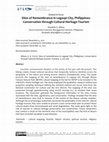 Research paper thumbnail of Sites of Remembrance in Legazpi City, Philippines: Conservation through Cultural Heritage Tourism