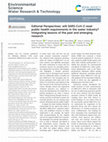 Research paper thumbnail of Editorial Perspectives: will SARS-CoV-2 reset public health requirements in the water industry? Integrating lessons of the past and emerging research