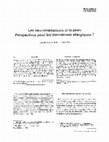 Research paper thumbnail of Les neuromédiateurs et la peau perspectives pour les dermatoses allergiques?