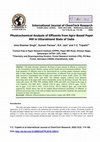 Research paper thumbnail of Physicochemical Analysis of Effluents from Agro-Based Paper Mill in Uttarakhand State of India