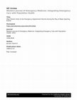 Research paper thumbnail of UC Irvine Western Journal of Emergency Medicine: Integrating Emergency Care with Population Health Title Male Patient Visits to the Emergency Department Decline During the Play of Major Sporting Events Journal Publication Date Male Patient Visits to the Emergency Department Decline During the Pla...