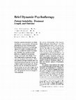 Research paper thumbnail of Brief dynamic psychotherapy : patient suitability, treatment length, and outcome