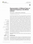 Research paper thumbnail of Representation of Different Types of Adjectival Polysemy in the Mental Lexicon