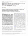 Research paper thumbnail of Optimizing protein V untranslated region sequence in M13 phage for increased production of single-stranded DNA for origami