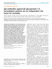 Research paper thumbnail of IgA antibodies against β2 glycoprotein I in hemodialysis patients are an independent risk factor for mortality