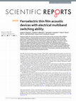 Research paper thumbnail of Ferroelectric thin film acoustic devices with electrical multiband switching ability