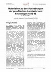 Research paper thumbnail of Materialien zu den Aushebungen der preußischen Landwehr und Freiwilligen 1813-15