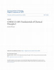 Research paper thumbnail of CHEM 121-003: Fundamentals of Chemical Principles I