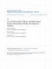 Research paper thumbnail of Use of E-Journals by Library and Information Science Researchers of India: An Empirical Analysis