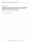 Research paper thumbnail of Identification of α-amylase gene by PCR and activity of thermostable α-amylase from thermophilic Anoxybacillus thermarum isolated from Remboken hot spring in Minahasa, Indonesia