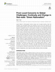 Research paper thumbnail of From Local Concerns to Global Challenges: Continuity and Change in Sub-state “Green Nationalism”