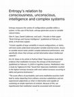 Research paper thumbnail of Entropy's relationship to consciousness, unconscious, intelligence, and complex systems