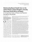 Research paper thumbnail of Relationship-based health care in the United states