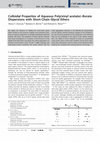 Research paper thumbnail of Colloidal Properties of Aqueous Poly(vinyl acetate)-Borate Dispersions with Short-Chain Glycol Ethers