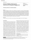 Research paper thumbnail of Content Validity of Assessment Instrument for Employee Engagement