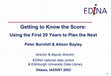 Research paper thumbnail of Getting to Know the Score: Using the First 20 Years to Plan the Next