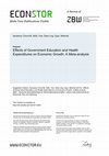 Research paper thumbnail of Effects of Government Education and Health Expenditures on Economic Growth: A Meta-Analysis