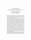 Research paper thumbnail of Energy Management, the challenges of self-managing virtual organisations