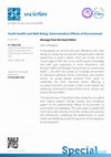 Research paper thumbnail of Call for paper: Special Issue "Youth Health and Well-Being: Determinative Effects of Environment"