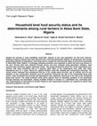 Research paper thumbnail of Household level food security status and its determinants among rural farmers in Akwa Ibom State, Nigeria