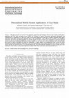 Research paper thumbnail of Personalized Mobile System Application: A Case Study