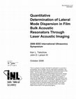 Research paper thumbnail of 4E-1 Quantitative Determination of Lateral Mode Dispersion in Film Bulk Acoustic Resonators through Laser Acoustic Imaging