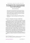 Research paper thumbnail of The Management of the Coronavirus Emergency by the Italian Government and the Relationship between State and Regions