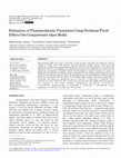 Research paper thumbnail of Estimation of Pharmacokinetic Parameters Using Nonlinear Fixed Effects One Compartment Open Model