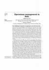 Research paper thumbnail of Operations management in Italy