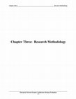 Research paper thumbnail of Chapter Three Research Methodology