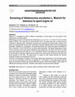 Research paper thumbnail of Screening of Abelmoschus esculentus L. Moench for tolerance to spent engine oil