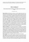 Research paper thumbnail of What is Intelligence?