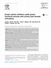 Research paper thumbnail of Greater patient confidence yields greater functional outcomes after primary total shoulder arthroplasty