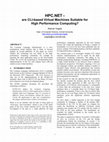 Research paper thumbnail of HPC.NET - are CLI-based Virtual Machines Suitable for High Performance Computing?