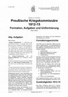 Research paper thumbnail of Preußische Kriegskommissäre 1812-15 - Formation, Aufgaben und Uniformierung