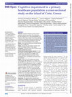 Research paper thumbnail of Cognitive impairment in a primary healthcare population: a cross-sectional study on the island of Crete, Greece