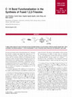 Research paper thumbnail of C−H Bond Functionalization in the Synthesis of Fused 1,2,3-Triazoles