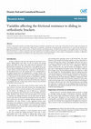 Research paper thumbnail of Variables affecting the frictional resistance to sliding in orthodontic brackets