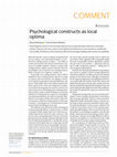 Research paper thumbnail of Psychological constructs as local optima