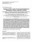 Research paper thumbnail of Analysis of TNF- and IL-10 gene polymorphisms in Zimbabwean children exposed to malaria