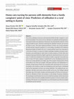 Research paper thumbnail of Home care nursing for persons with dementia from a family caregivers' point of view: Predictors of utilisation in a rural setting in Austria