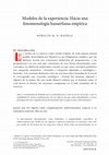 Research paper thumbnail of Modelos de la experiencia: hacia una fenomenología husserliana empírica