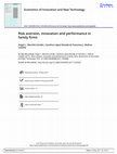 Research paper thumbnail of Risk aversion, innovation and performance in family firms