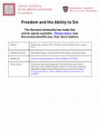 Research paper thumbnail of Freedom and the Ability to Sin