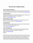 Research paper thumbnail of User services for digital libraries